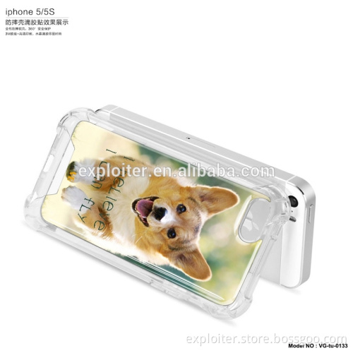 Full protective air sac custom smartphone cover for iphone 5s plastic cover